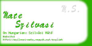 mate szilvasi business card
